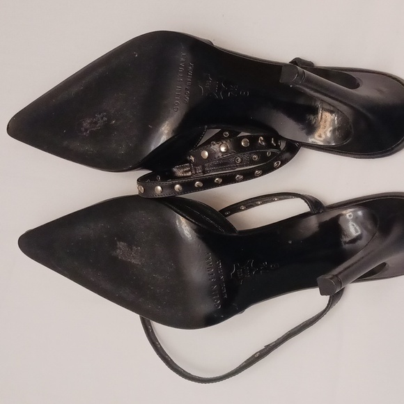 Colin Stuart size 7 1/2 B women's black ankle strap high heels shoe. - Picture 10 of 17